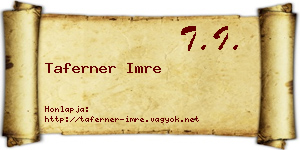 Taferner Imre névjegykártya